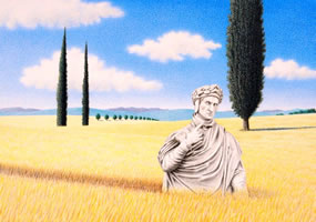 romein in graanveld